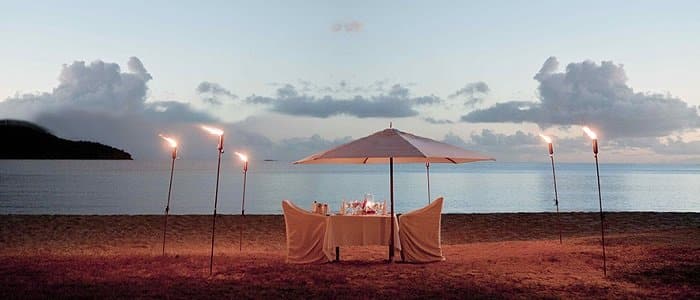 Hermitage Bay includes private romantic beach side dinners Hermitage Bay includes private romantic beach side dinners