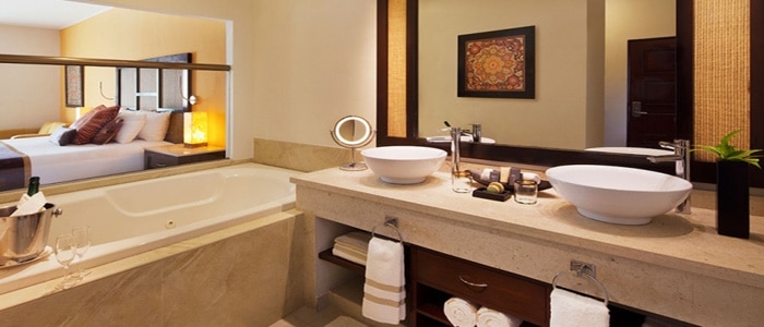 El Dorado Maroma S Only All Inclusive Resort 710 Square Feet Separate Living Room King Size Bed Private Deck With A Double In Suite Jacuzzi For 2 And Roofless Outside Shower Aguas Del Amor