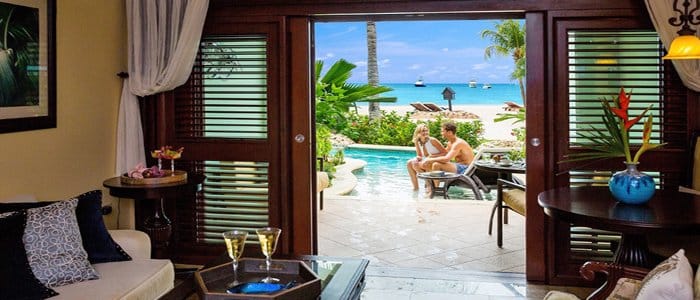 Sandals Negril offers beachfront swim out lagoon suites Sandals Negril offers beachfront swim out lagoon suites