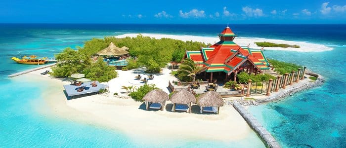 Sandals Royal Caribbean includes blue waters and white sandy beaches