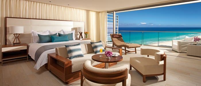 Secrets the Vine offers junior suites with breathtaking ocean views