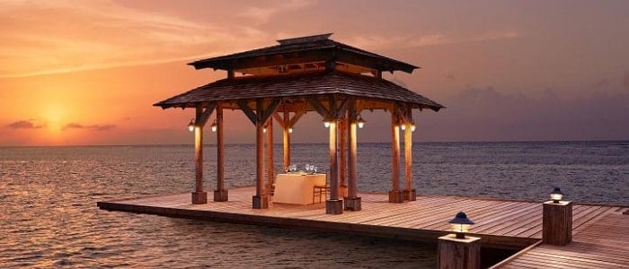 jamaica honeymoon, romantic pier at zoetry montego bay