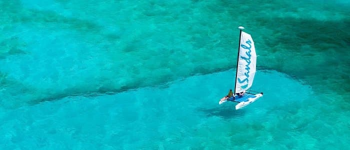Sandals Bahamas Honeymoon couple sailing
