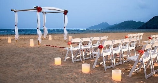All Inclusive Caribbean Wedding setup, St Kitts Marriott