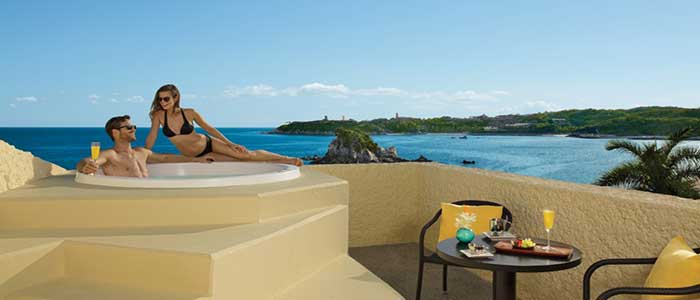 Balcony view from Preferred Club Jr Suite at Dreams Huatulco