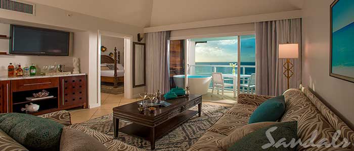Sunset Bluff Oceanview One Bedroom Butler Suite w/ Balcony Tranquility Soaking Tub - RP1