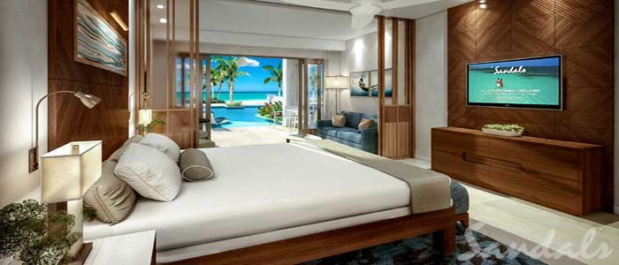 Beachfront Swim-up Honeymoon One-Bedroom Butler Suite w/ Patio Tranquility Soaking Tub - HSB1B