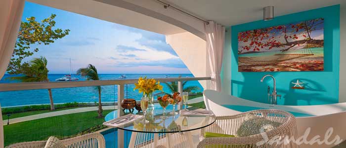 Oceanfront Honeymoon Club Level Room w/ Balcony Tranquility Soaking Tub - OFT