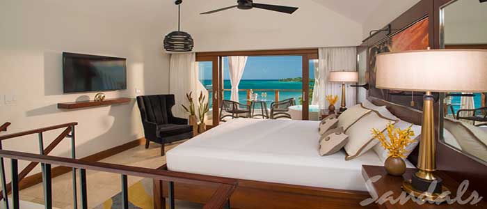 Honeymoon Beachfront Two Story One Bedroom Butler Villa Suite w/Tranquility Soaking Tub - 1B