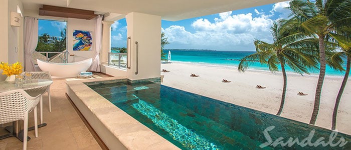 Beachfront One Bedroom Skypool Butler Suite w/ Balcony Tranquility Soaking Tub - BSKY