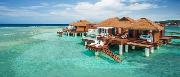 sandals over the water bungalows cost