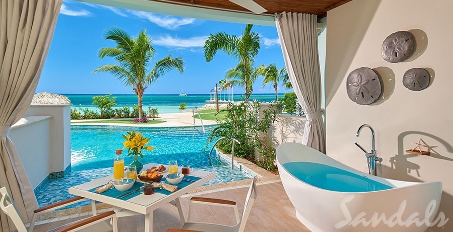beachfront jamaica honeymoon suite