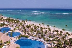 Punta Cana honeymoon view of coconut palm lined white sand beaches