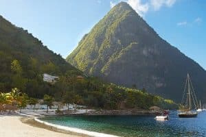 st lucia honeymoon view of the Pitons