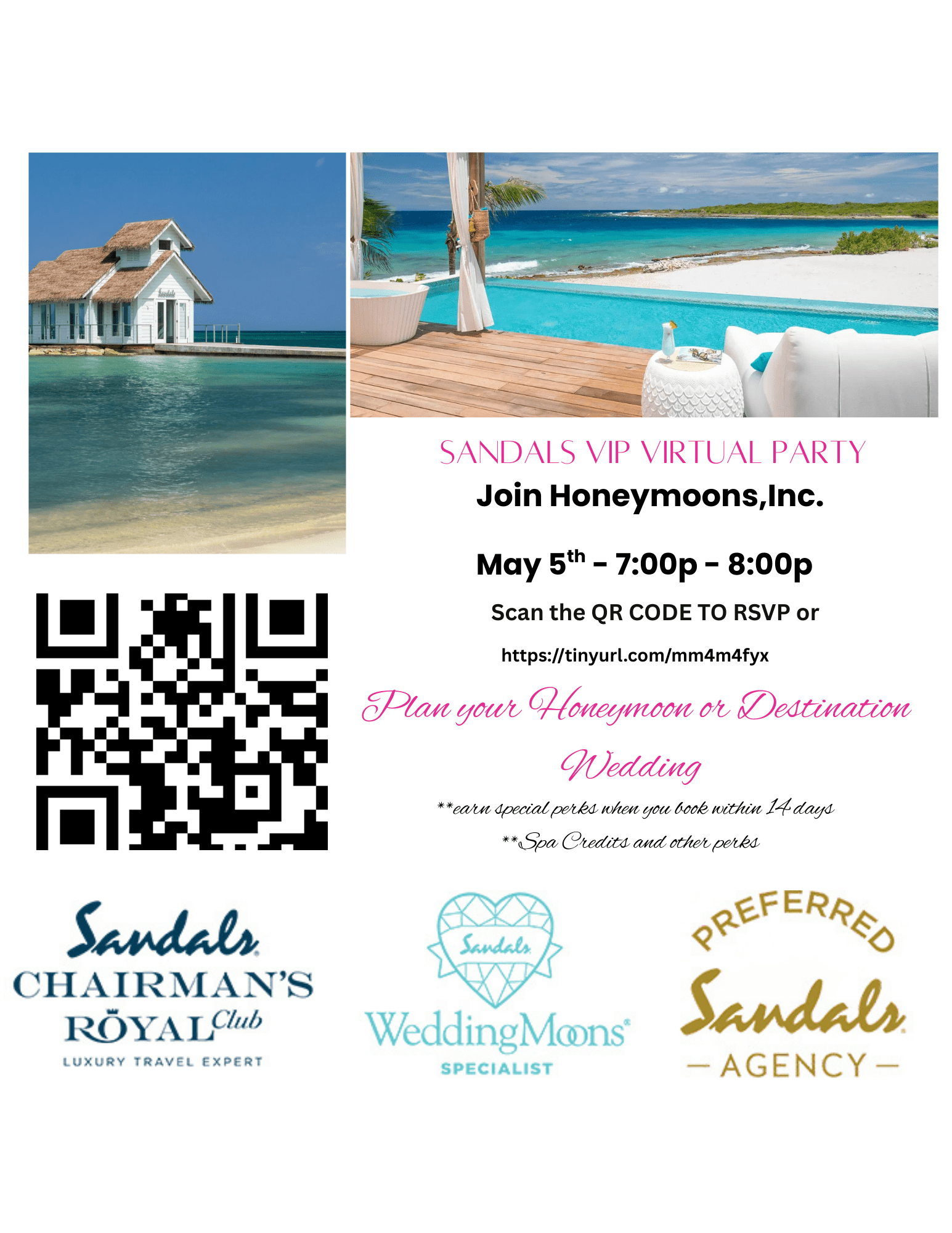 sandals resort vip night with honeymoons inc
