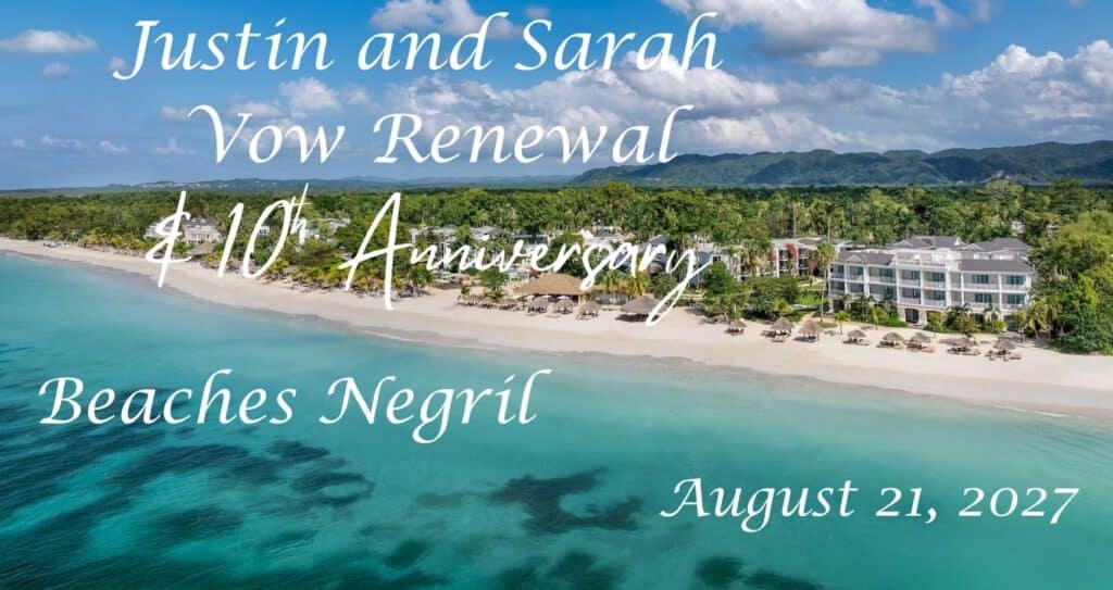 Beaches Negril Justin Sarah beaches negril vow renewal