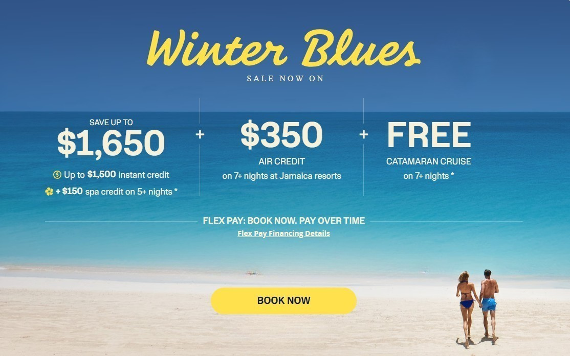 sandals resorts winter blues sale 2026